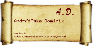 Andráska Dominik névjegykártya